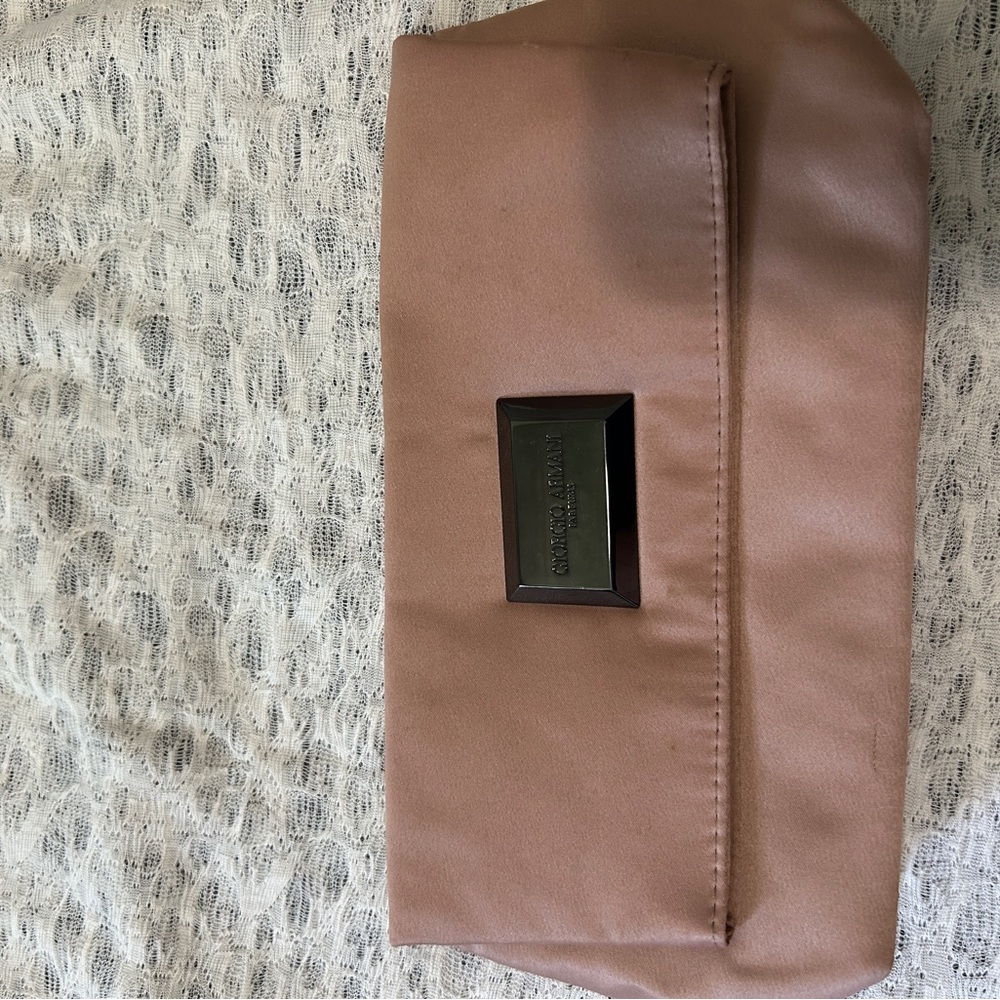 Giorgio Armani Rose Satin Clutch/make up bag